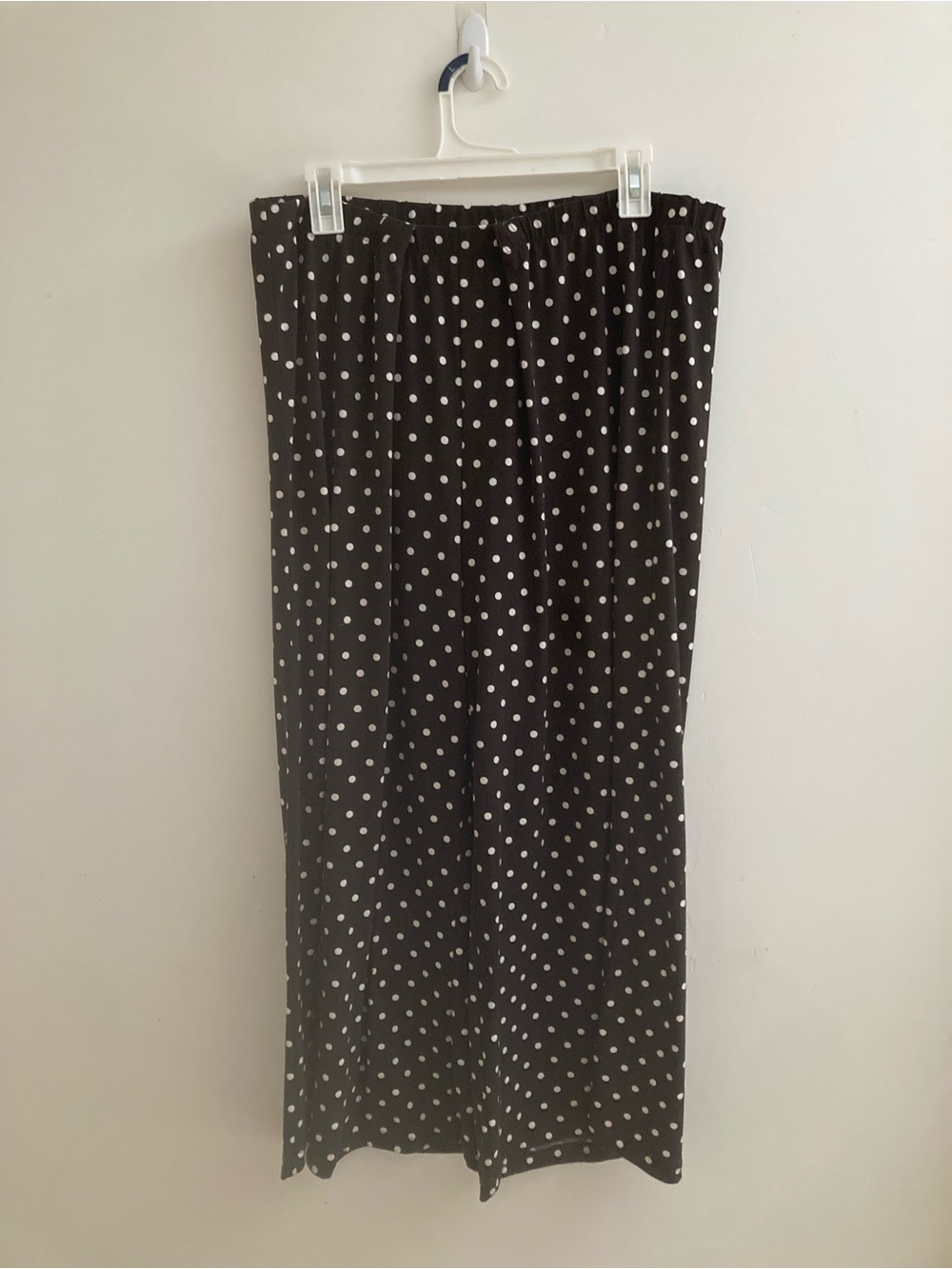 Vintage Chico's brown wide leg pants with White Polka Dots